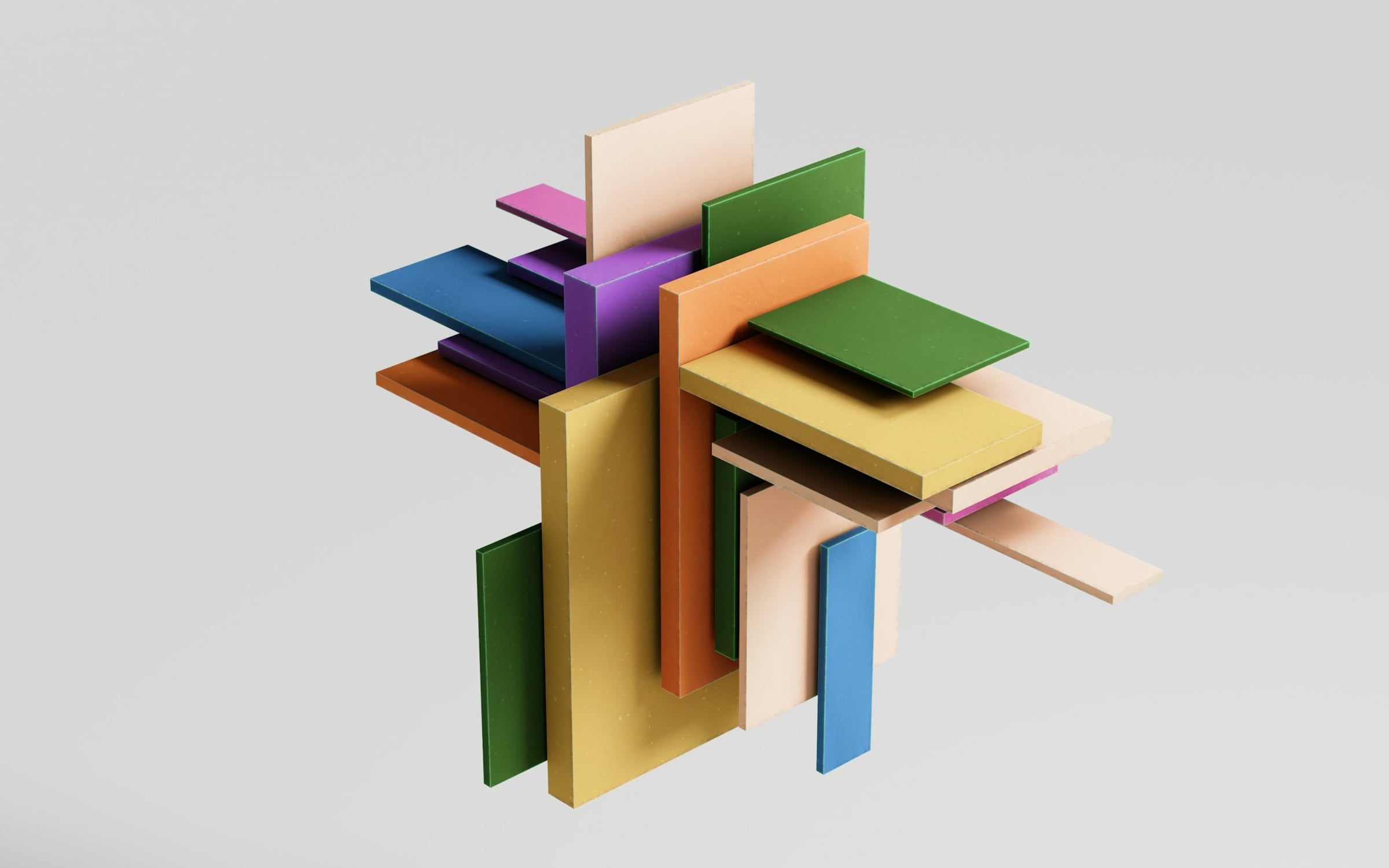Composition colorée de livres, rendu 3D