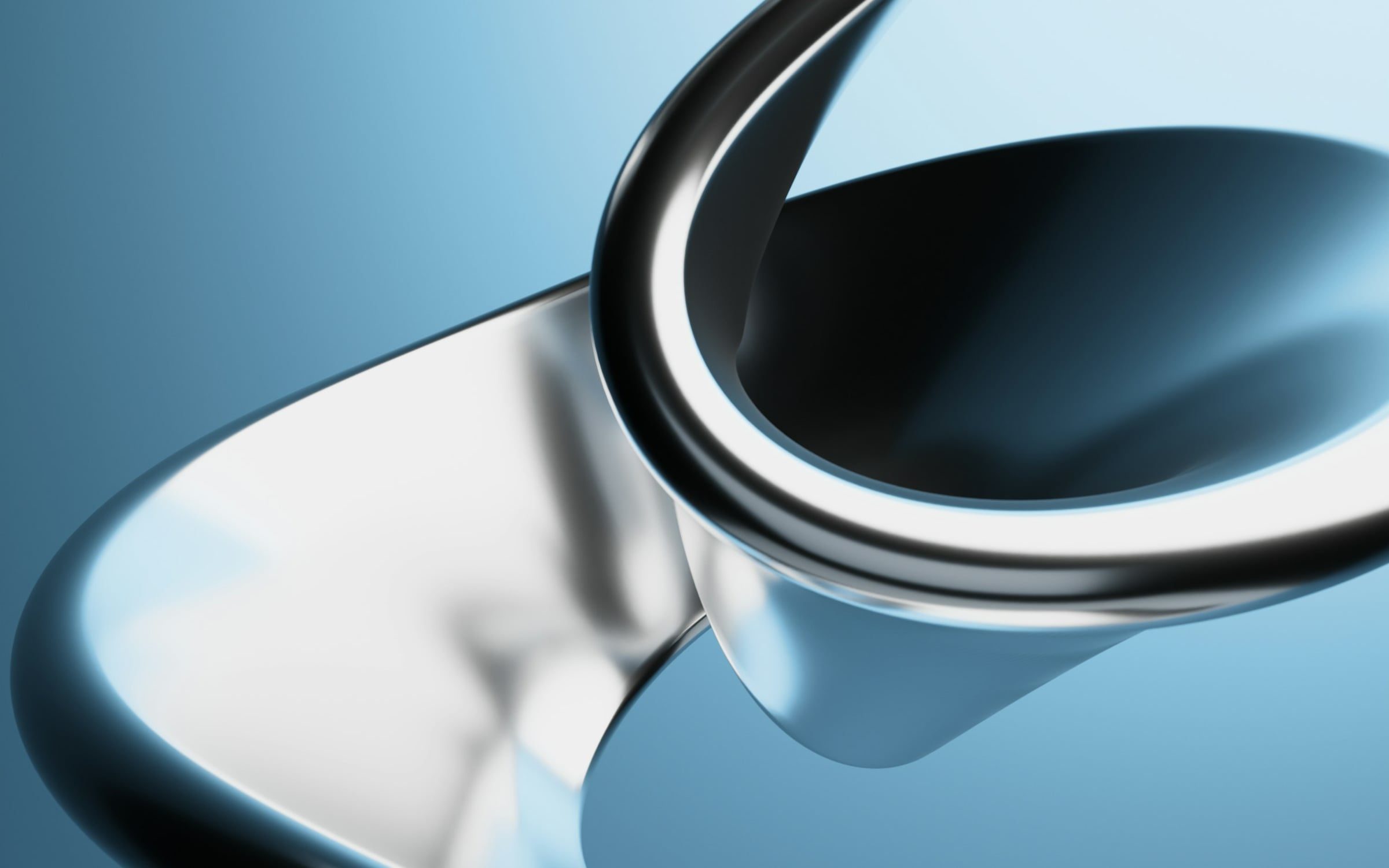 Stéthoscope bleuté, rendu 3D